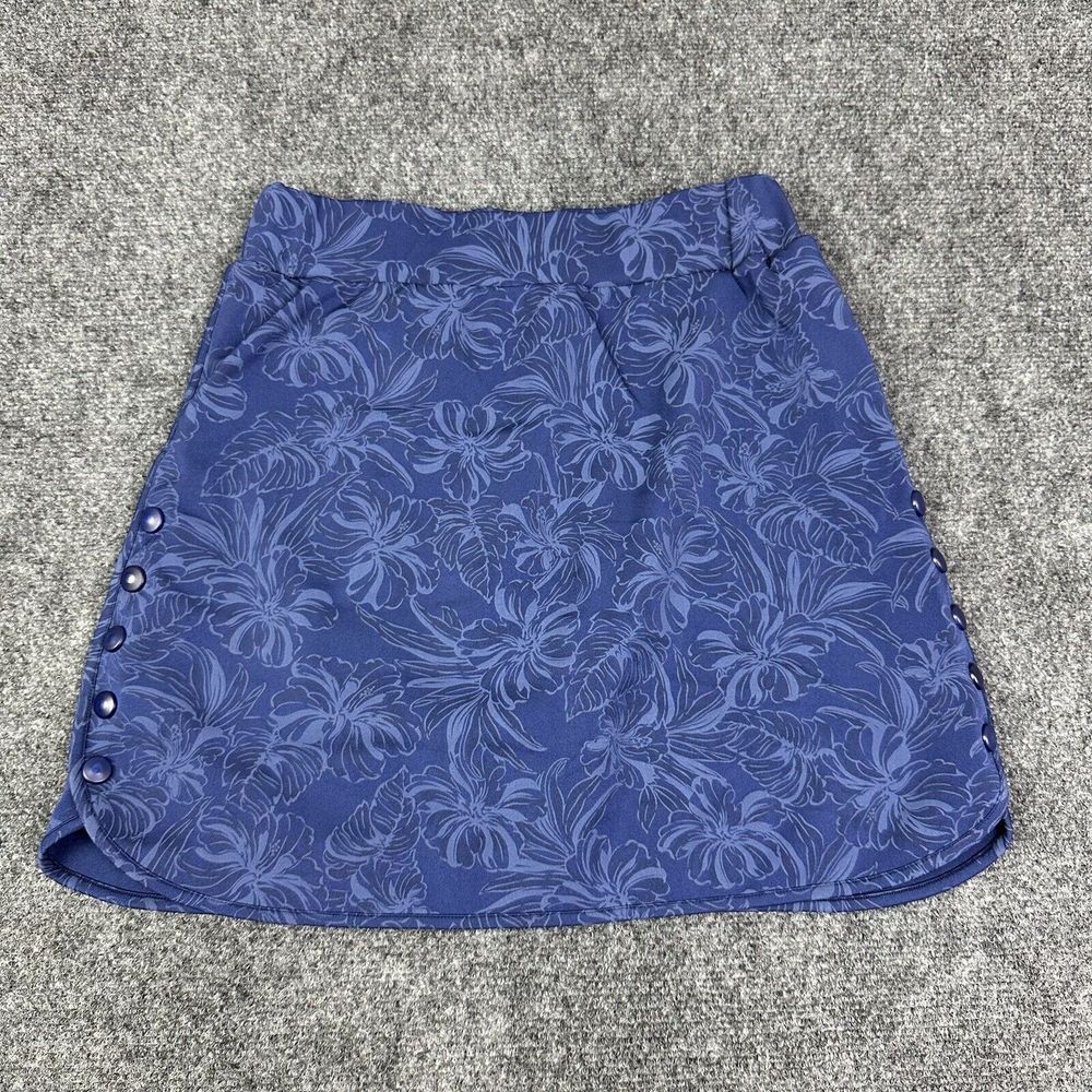 L'etoile Skort Womens Small Blue Floral Side Snap‎ Tennis Core Golf Casual